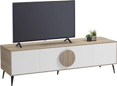 HomeMarkt Savore Έπιπλο Τηλεόρασης από Μέταλλο & Ξύλο Sonama-Λευκό Μ180xΠ35.5xΥ51cm HM18370.11