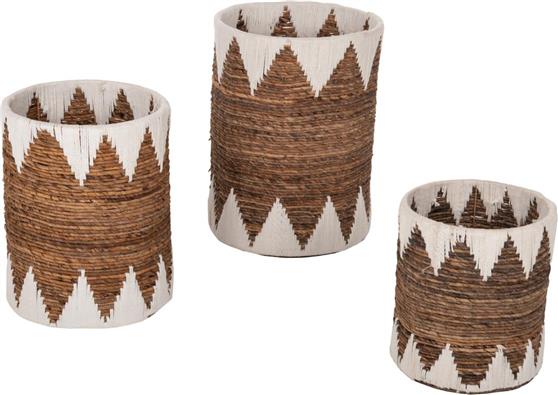 HomeMarkt Σετ Διακοσμητικά Καλάθια Ψάθινα Σετ 3τμχ HM4307