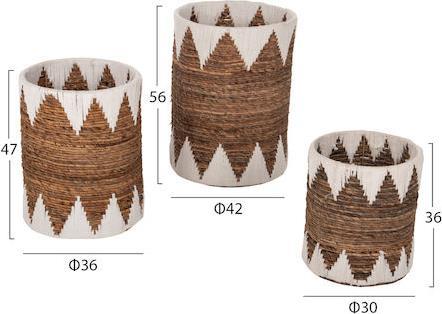 HomeMarkt Σετ Διακοσμητικά Καλάθια Ψάθινα Σετ 3τμχ HM4307