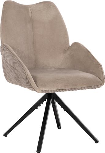 HomeMarkt Shai Πολυθρόνες Τραπεζαρίας Υφασμάτινες Μπεζ Σετ 2τμχ 61x63x93cm HM9844.04