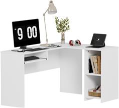HomeMarkt Shig Γωνιακό Γραφείο Ξύλινο Λευκό 140x120x75cm HM2135.03