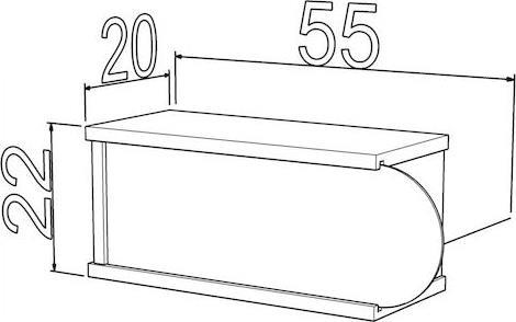 HomeMarkt Sillia Sonoma-Εκρού 55x20x22cm HM9192.02