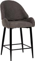 HomeMarkt Σκαμπό Μπαρ με Πλάτη Επενδυμένο με Ύφασμα Γκρι 55x62x105cm HM8586.01