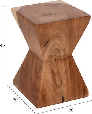 HomeMarkt Σκαμπό Σαλονιού Ξύλινο Anvil Φυσικό 30x30x46cm HM9756