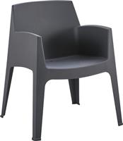 HomeMarkt Sleek Πολυθρόνα Εξωτερικού Χώρου Πολυπροπυλενίου Γκρι 54x53x75cm HM6370.10