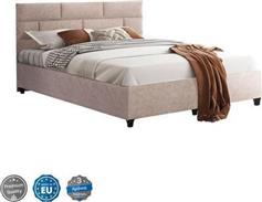 HomeMarkt Soledad Κρεβάτι Διπλό Επενδυμένο με Ύφασμα Μπεζ με Τάβλες 150x200cm HM644.22
