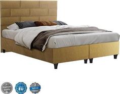 HomeMarkt Soledad Κρεβάτι Διπλό Επενδυμένο με Ύφασμα Χρυσό με Τάβλες 150x200cm HM644.28