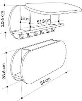 HomeMarkt Stor Κρεμάστρα Τοίχου Ξύλινη 84x12x28.6cm HM18078.03