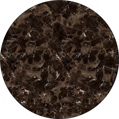 HomeMarkt Στρογγυλή Επιφάνεια Τραπεζιού από Μοριοσανίδα Brown Black Marble 60x60cm