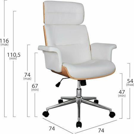 HomeMarkt Superior Pro με Μπράτσα Sonoma-Λευκό PU 74x74x116cm HM1108.02