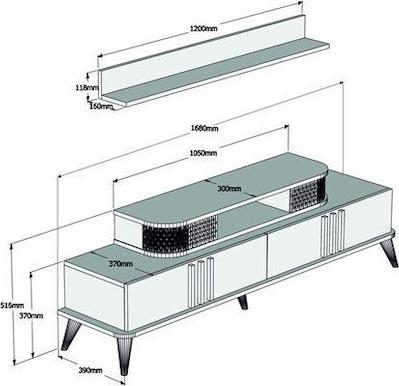 HomeMarkt Σύνθετο Σαλονιού Μ168xΒ39xΥ51.6cm HM9515.02