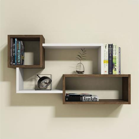 HomeMarkt Tanner Ράφι Τοίχου Μελαμίνη σε Φυσικό-Λευκό 90.5x20x51cm HM8948.11