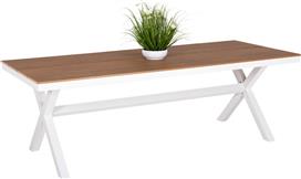 HomeMarkt Tawnee Τραπέζι Polywood με Σκελετό Αλουμινίου Φυσικό-Λευκό 219.5x89.5cm HM6039.02