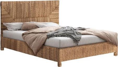 HomeMarkt Thaw Κρεβάτι King Size από Μασίφ Ξύλο Φυσικό για Στρώμα 180x200cm HM672