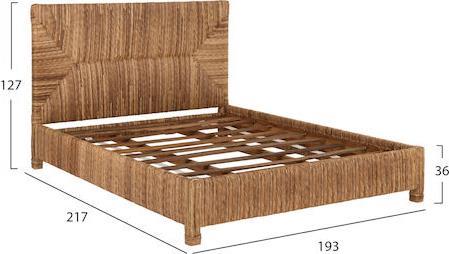 HomeMarkt Thaw Κρεβάτι King Size από Μασίφ Ξύλο Φυσικό για Στρώμα 180x200cm HM672