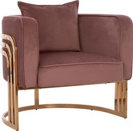 HomeMarkt Tiana Πολυθρόνα με Μεταλλικό Σκελετό Βελούδινη Σάπιο Μήλο 80x70x68cm HM8738.02
