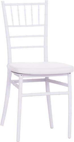 HomeMarkt Tiffany Καρέκλα Catering Πολυπροπυλενίου Λευκό με Μαξιλάρι 39x47x89cm HM21104