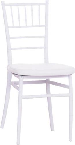 HomeMarkt Tiffany Καρέκλα Catering Πολυπροπυλενίου Λευκό με Μαξιλάρι 39x47x89cm HM21104