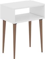 HomeMarkt Todd Κομοδίνο Ξύλινο Λευκό 45x30x58cm HM18183.01