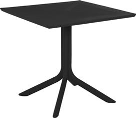 HomeMarkt Τραπέζι για Μικρούς Εξωτερικούς Χώρους από Πολυπροπυλένιο Μαύρο 80x80x75cm HM5930.12