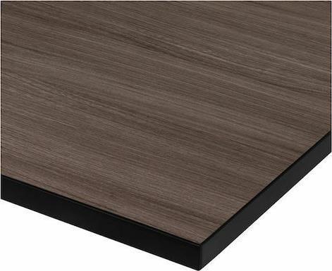 HomeMarkt Τραπεζιού MDF Σταχτί-Μαύρη 80x80x3cm HM8439.01