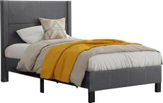 HomeMarkt Trillop Κρεβάτι Ημίδιπλο Επενδυμένο με Ύφασμα Γκρι με Τάβλες για Στρώμα 120x200cm HM667.12