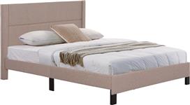 HomeMarkt Trillop Κρεβάτι Υπέρδιπλο Επενδυμένο με Ύφασμα Μπεζ με Τάβλες για Στρώμα 160x200cm HM666.15