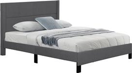 HomeMarkt Trillop Κρεβάτι Υπέρδιπλο Επενδυμένο με Ύφασμα Γκρι με Τάβλες για Στρώμα 160x200cm HM666.12