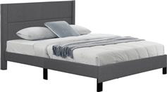 HomeMarkt Trillop Κρεβάτι Υπέρδιπλο Επενδυμένο με Ύφασμα Γκρι με Τάβλες για Στρώμα 160x200cm HM666.12