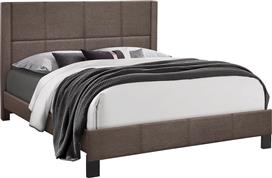 HomeMarkt Trillop Κρεβάτι Υπέρδιπλο Επενδυμένο με Ύφασμα Καφέ με Τάβλες για Στρώμα 160x200cm HM666.03