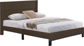 HomeMarkt Trillop Κρεβάτι Υπέρδιπλο Επενδυμένο με Ύφασμα Καφέ με Τάβλες για Στρώμα 160x200cm HM666.13