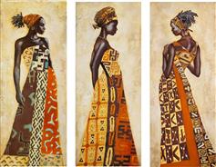 HomeMarkt Τρίπτυχος Πίνακας MDF African Style Woman 60x0.3x50cm HM7204.03