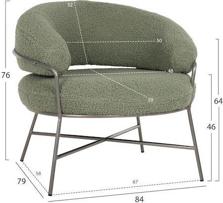 HomeMarkt Trudi Πολυθρόνα Φυστικί 84x79x76cm HM8639.27