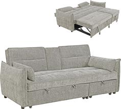 HomeMarkt Velar Διθέσιος Καναπές Κρεβάτι Μπεζ 207x90x80cm HM3305.03