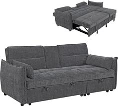 HomeMarkt Velar Διθέσιος Καναπές Κρεβάτι Γκρι 208x86x85cm HM3305.01