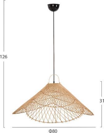 HomeMarkt Vintage Κρεμαστό Φωτιστικό Μονόφωτο με Ντουί E27 σε Μπεζ Χρώμα HM7879.02