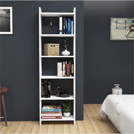 HomeMarkt Βιβλιοθήκη Λευκή 48.5x22x160cm HM9226.11