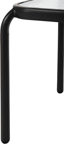 HomeMarkt Βοηθητικό Τραπέζι για Μικρούς Εξωτερικούς Χώρους Μεταλλικό με Γυάλινη Επιφάνεια Ανθρακι 41x41x43cm HM5975.01