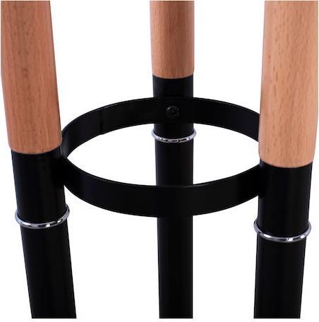 HomeMarkt Wyatt Καλόγερος Μεταλλικός Μαύρος-Natural 37x37x173cm HM8610.02