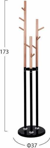 HomeMarkt Wyatt Καλόγερος Μεταλλικός Μαύρος-Natural 37x37x173cm HM8610.02