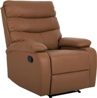 HomeMarkt Yasumu Πολυθρόνα Relax Massage με Υποπόδιο από Δερματίνη Καφέ 80x93x100cm HM9784.12