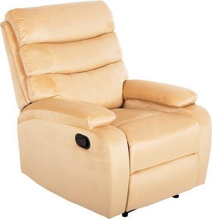HomeMarkt Yasumu Πολυθρόνα Relax Massage με Υποπόδιο Βελούδινη Εκρού 80x93x100cm HM9784.05