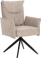 HomeMarkt Zorin Πολυθρόνα Περιστρεφόμενη Σκούρο Μπεζ 64x66x94.5cm Σετ 2τμχ HM9846.07