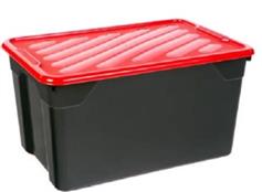 Homeplast Nak Πλαστικό Κουτί Αποθήκευσης Μαύρο με Καπάκι Κόκκινο 60x40x31cm