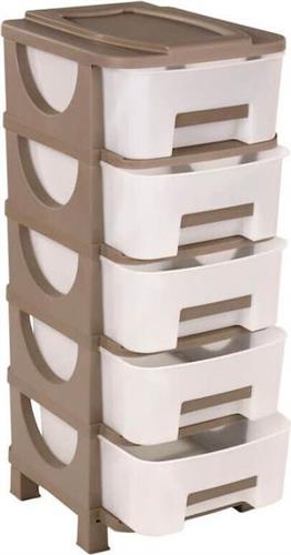 Homeplast Ούμα Συρταριέρα Πλαστική Μπεζ 5 Θέσεων 42x38x95cm