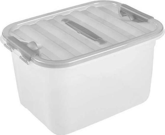 Homeplast Pin Πλαστικό Κουτί Αποθήκευσης με Καπάκι Λευκό 21x27x17cm