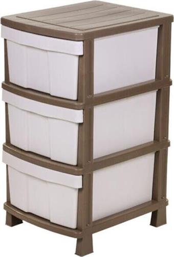 Homeplast Τάρα Συρταριέρα Πλαστική Μπεζ 3 Θέσεων 40x50x77cm
