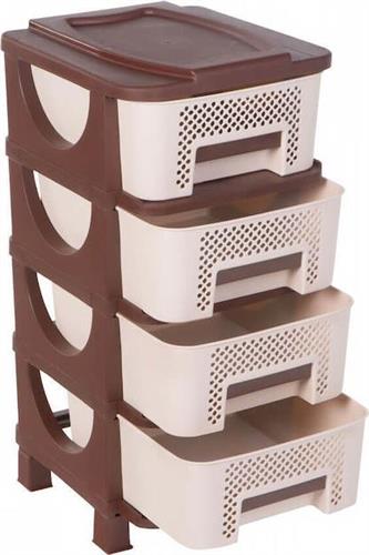 Homeplast Βένους Συρταριέρα Πλαστική Μπεζ 4 Θέσεων 42x38x77cm