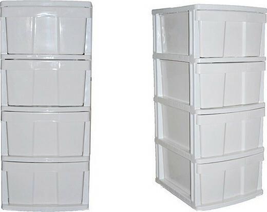 Homeplast Ζήβα Συρταριέρα Πλαστική Λευκή 4 Θέσεων 50x38x99cm
