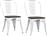 Hoppline Καρέκλες Τραπεζαρίας Μεταλλικές Λευκές Σετ 2τμχ 84x48x45cm HOP1001226-2